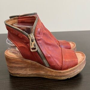 A.S.98 Naylor Platform Wedge Sandals Hobo Ginger Women’s Size 38 EU /7.5-8 US